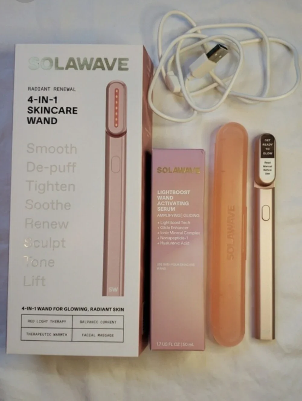Solawave 4 in 1 Skincare Wand, Rose Gold. Never Used